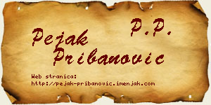 Pejak Pribanović vizit kartica